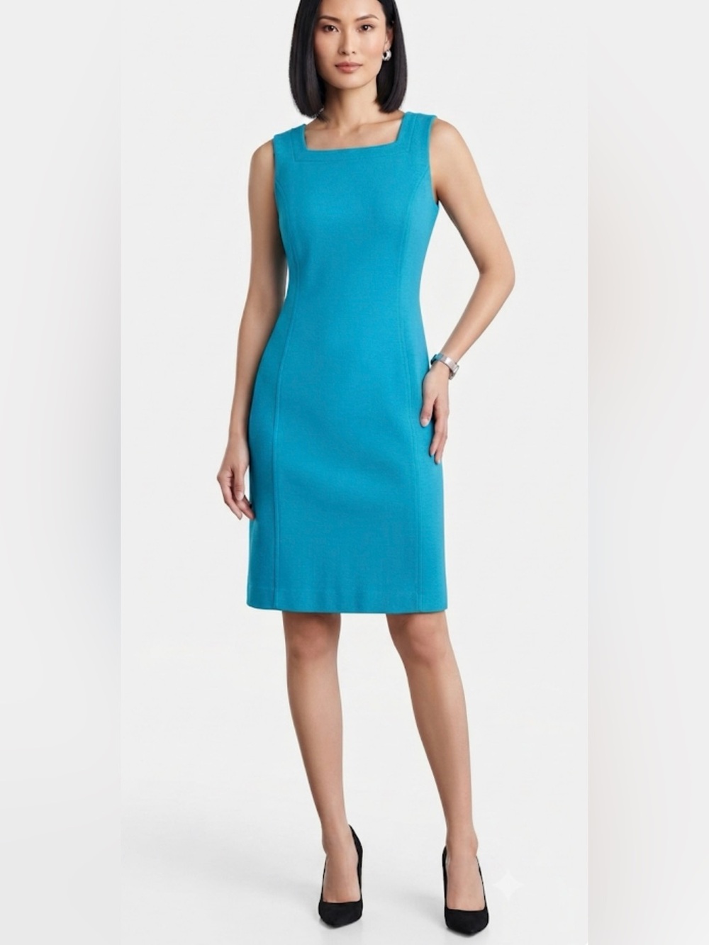Misook Turquoise Sleeveless Sheath Dress